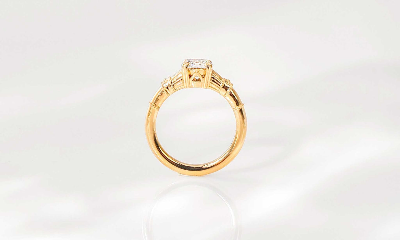 1900 - style Diamond Solitaire - Sara Gallo Custom Jewelers
