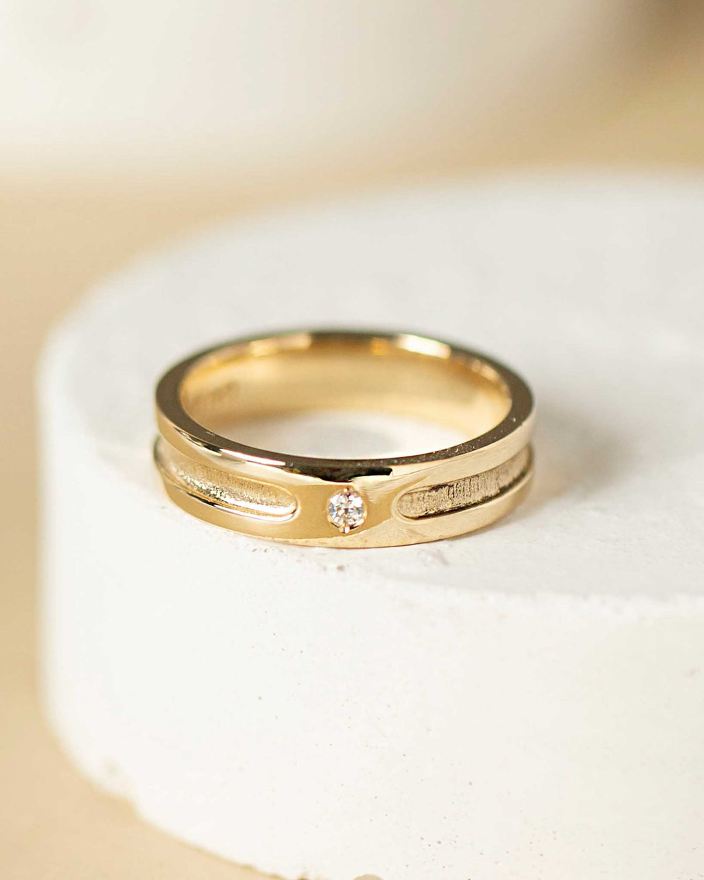 Contrast Gold Band - Sara Gallo Custom Jewelers