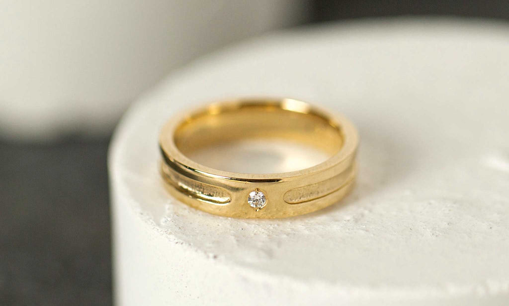 Contrast Gold Band - Sara Gallo Custom Jewelers