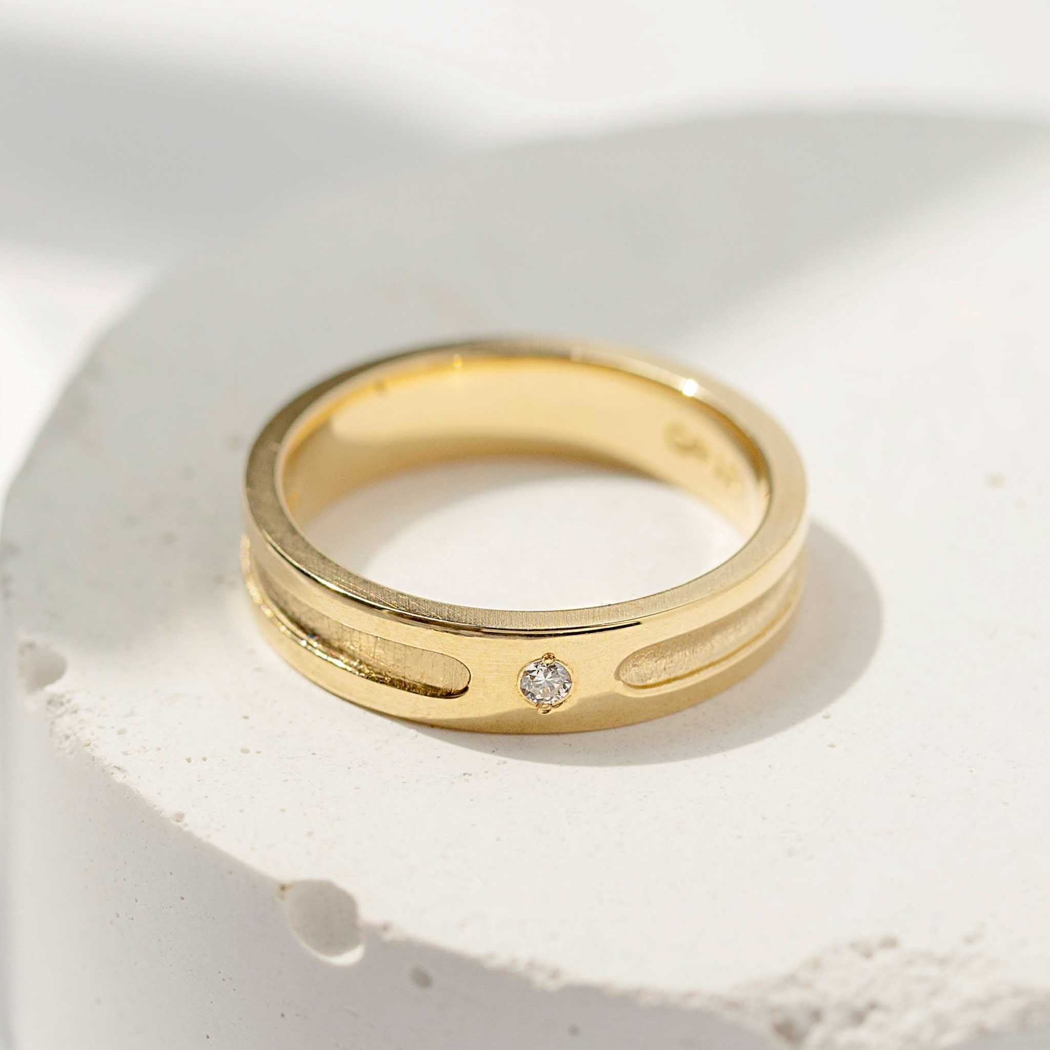Contrast Gold Band - Sara Gallo Custom Jewelers