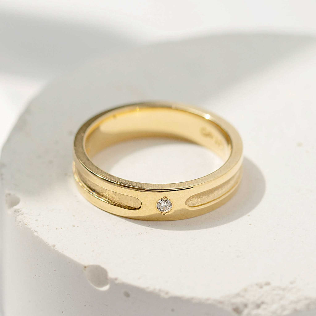 Contrast Gold Band - Sara Gallo Custom Jewelers