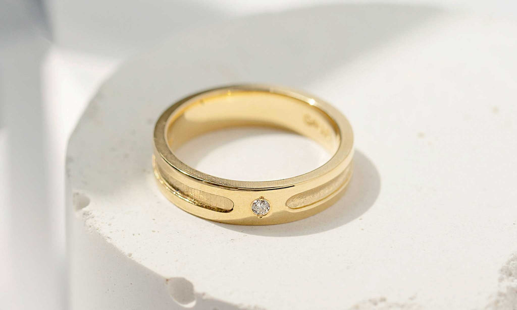 Contrast Gold Band - Sara Gallo Custom Jewelers