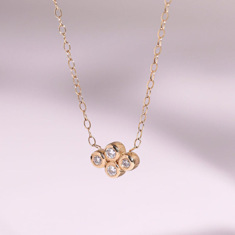 Dainty Diamond Bezel Pendant - Sara Gallo Custom Jewelers