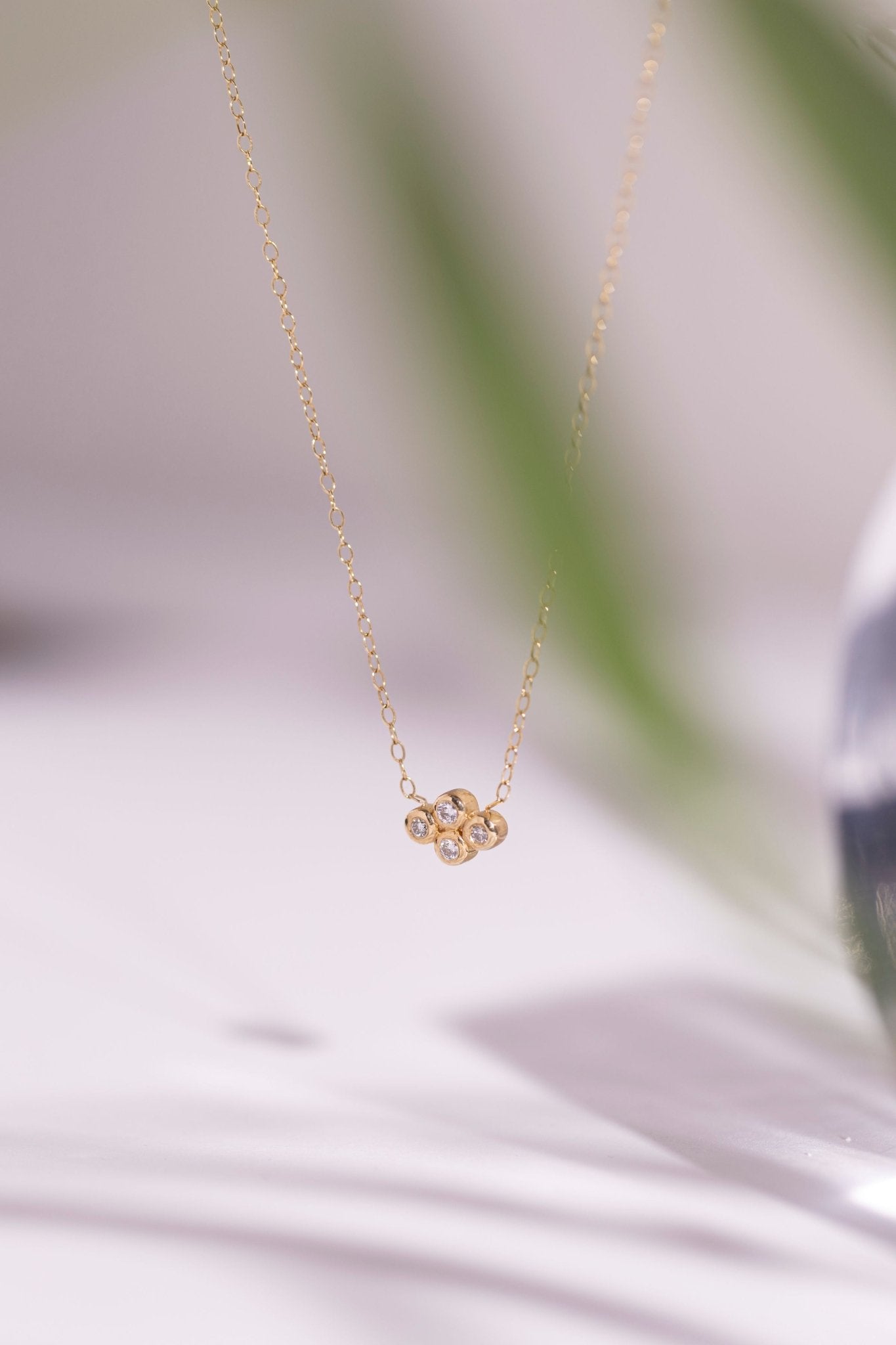 Dainty Diamond Bezel Pendant - Sara Gallo Custom Jewelers