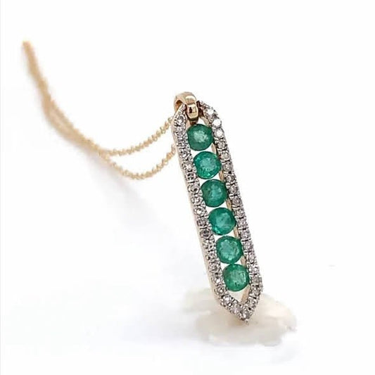 Emerald Bar Pendant - Sara Gallo Custom Jewelers