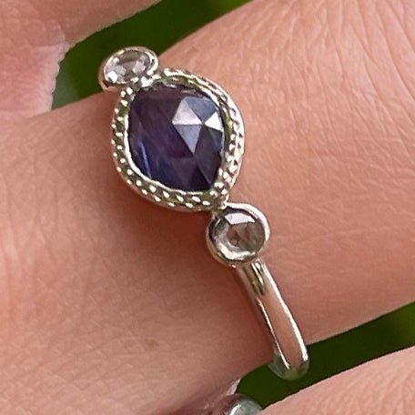 Icy Blue Sapphire Ring - Sara Gallo Custom Jewelers