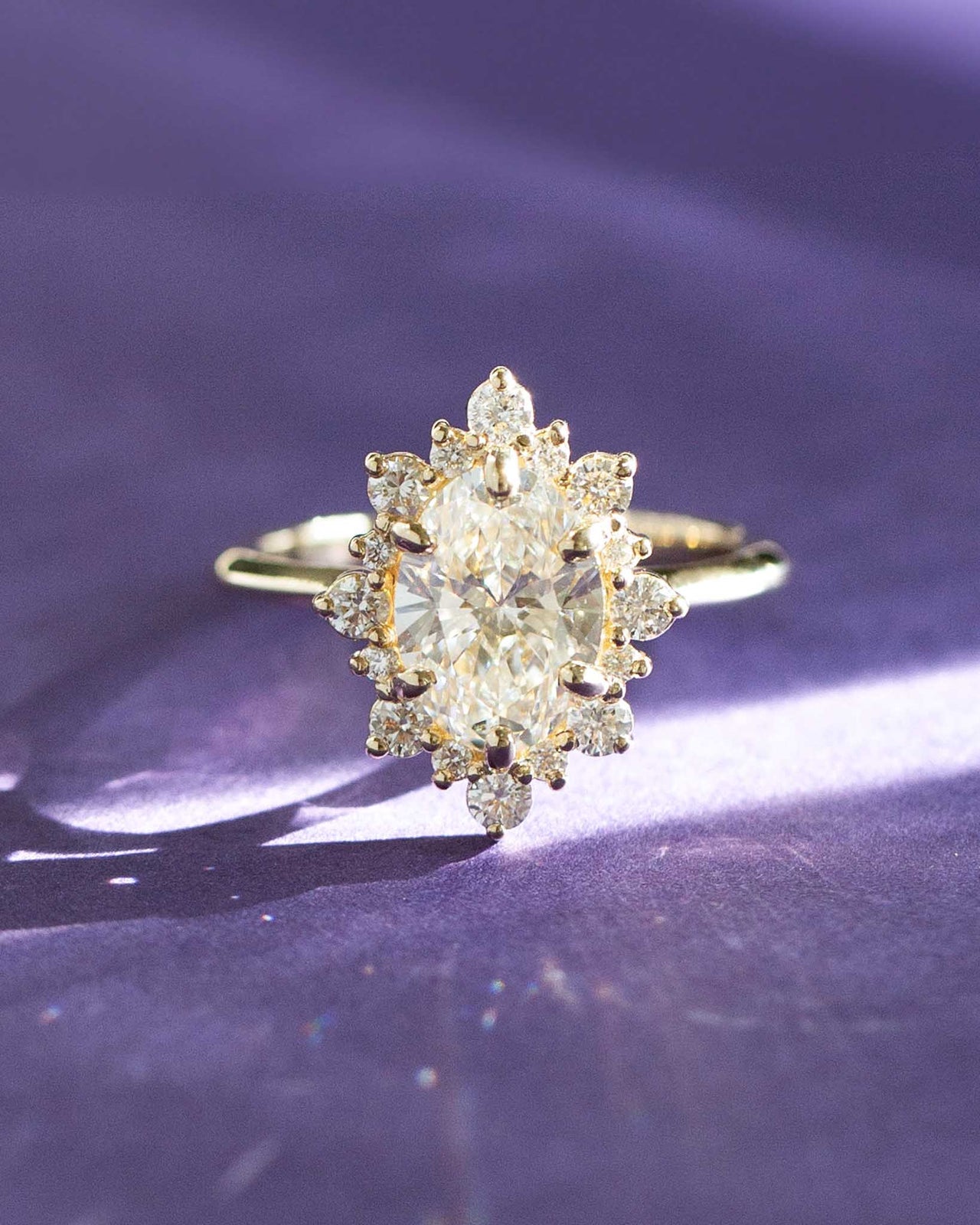 Oval Diamond Sunburst - Sara Gallo Custom Jewelers