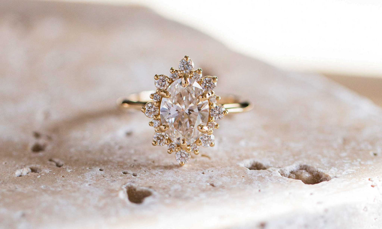Oval Diamond Sunburst - Sara Gallo Custom Jewelers
