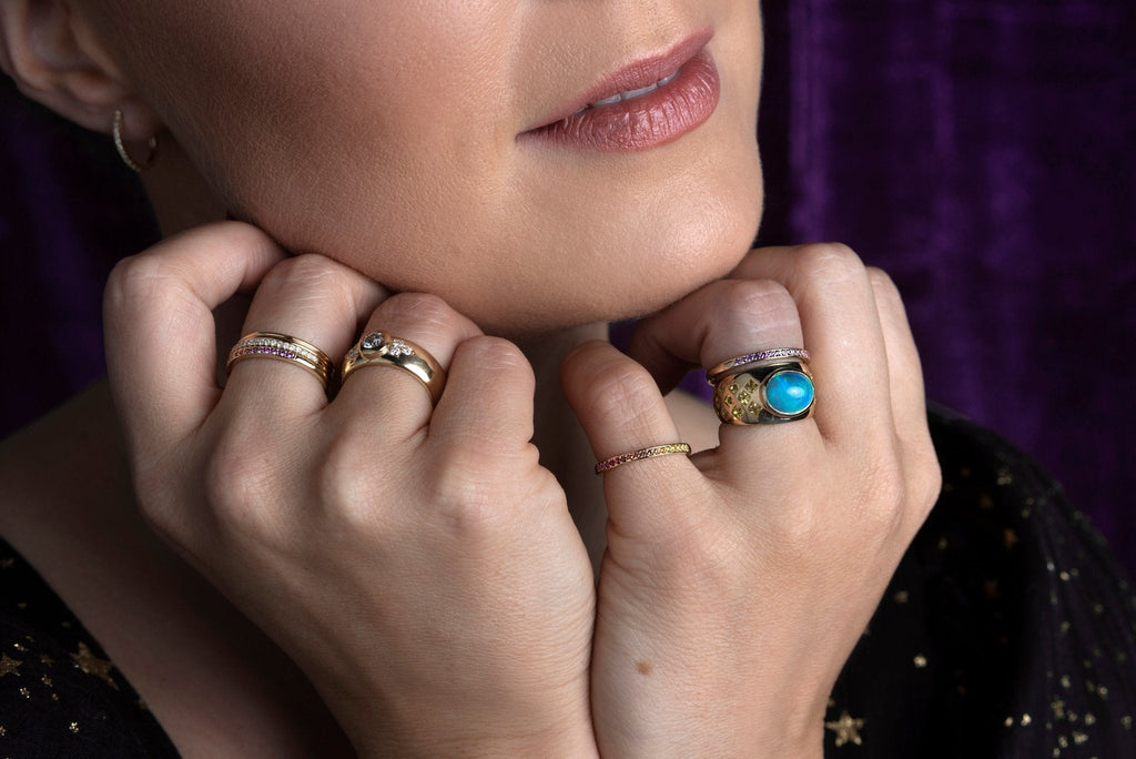 Rainbow Sapphire Ring - Sara Gallo Custom Jewelers