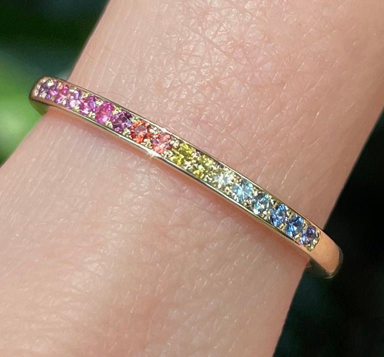 Rainbow Sapphire Ring - Sara Gallo Custom Jewelers