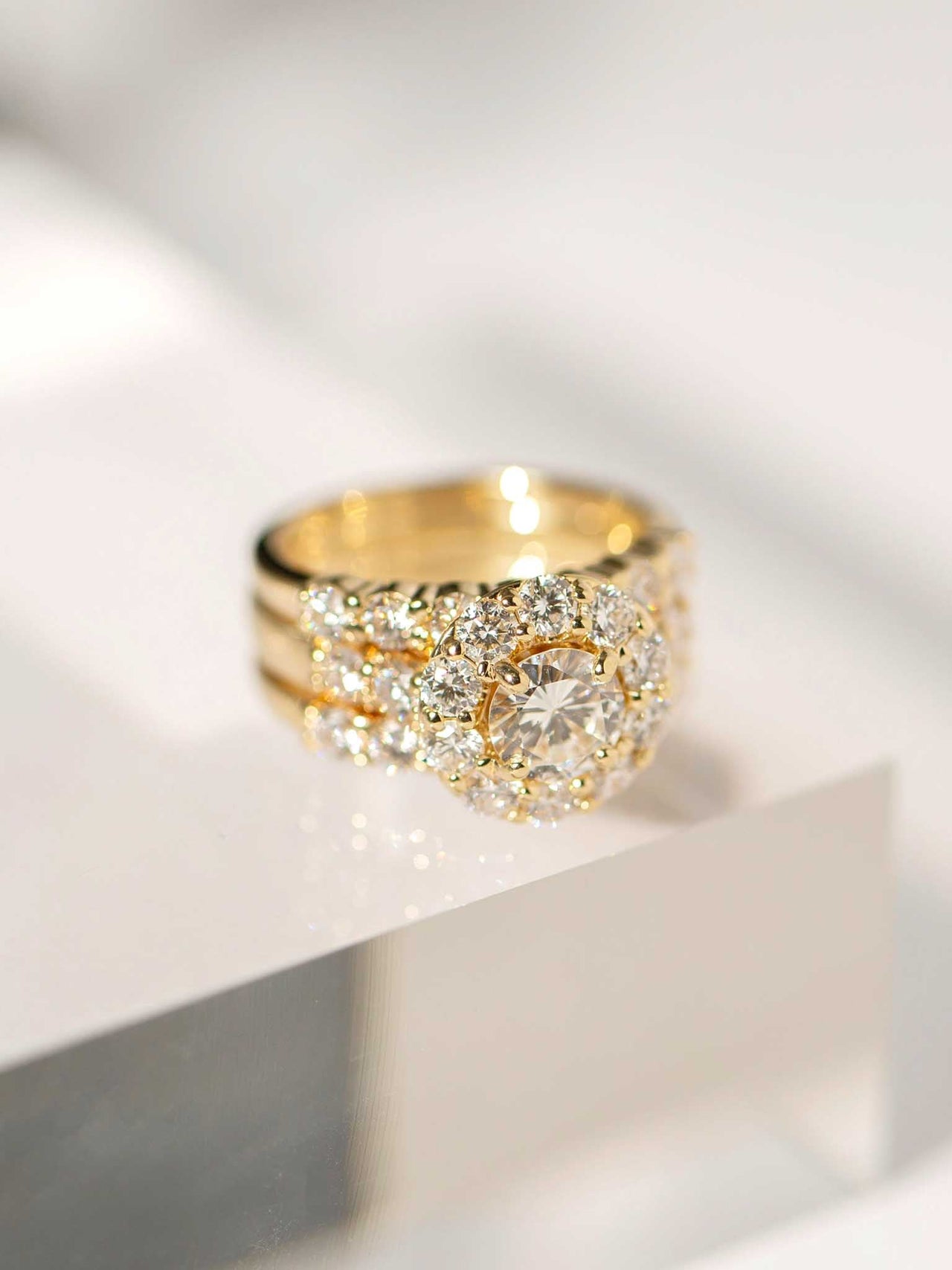 Three Pave Band Diamond Ring - Sara Gallo Custom Jewelers