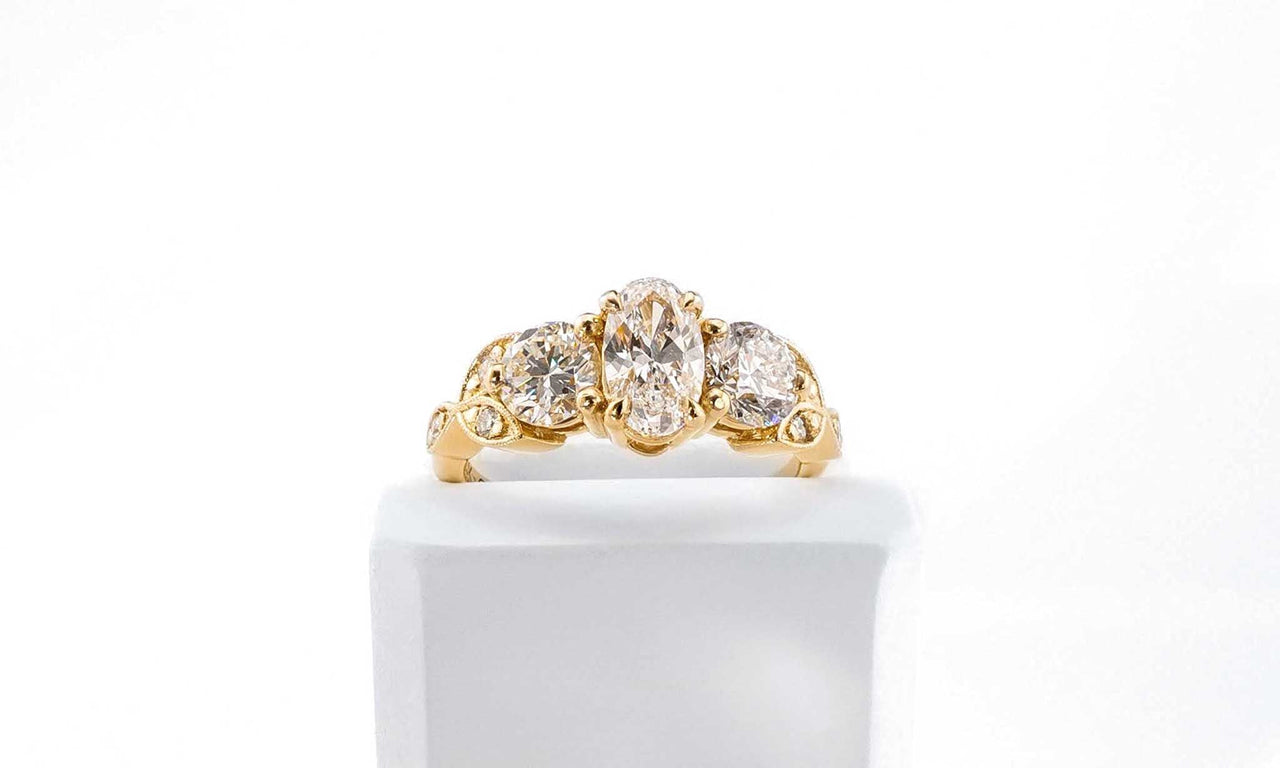 Vintage - Style Oval Diamond - Sara Gallo Custom Jewelers