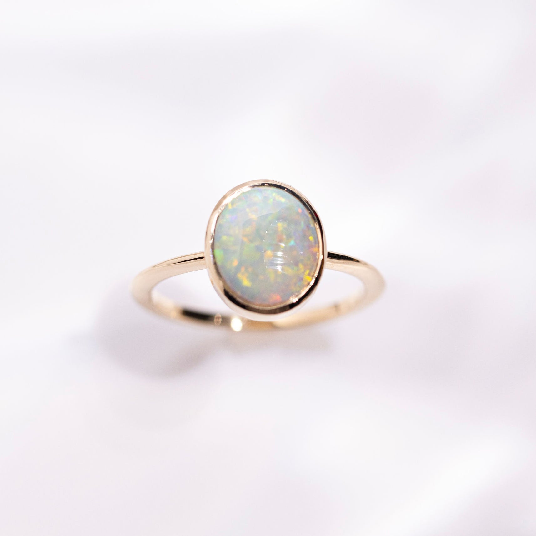 White Opal Ring II - Sara Gallo Custom Jewelers